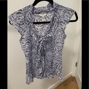 Banana Republic Purple Zebra blouse PetiteXXS